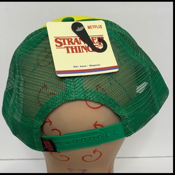Stranger Things | Netflix | Green & Yellow ‘CAMP NOWHERE’ Cap | Mesh Back NWT - Picture 4 of 7